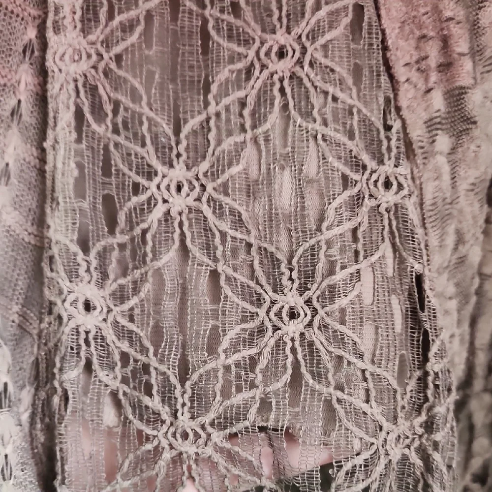 Elegant Women's Lace Blouse in Pink and Brown - Picture 6 of 8